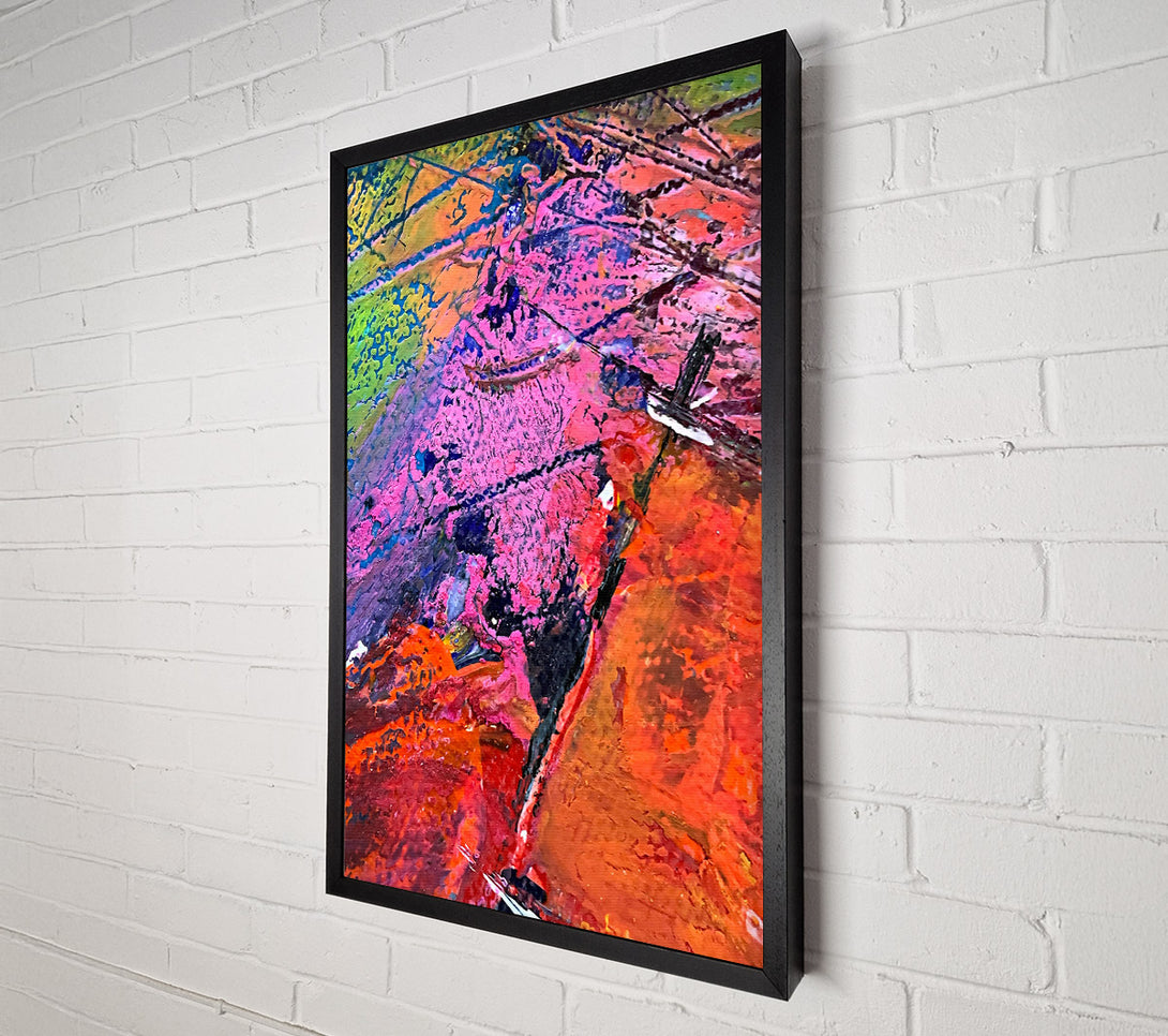  A Canvas Print of Crimson And Pink Abstract Canvas Wall Art