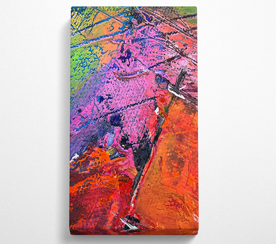  A Canvas Print of Crimson And Pink Abstract Canvas Wall Art
