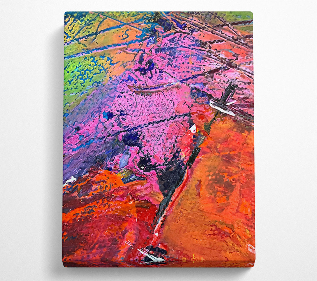  A Canvas Print of Crimson And Pink Abstract Canvas Wall Art