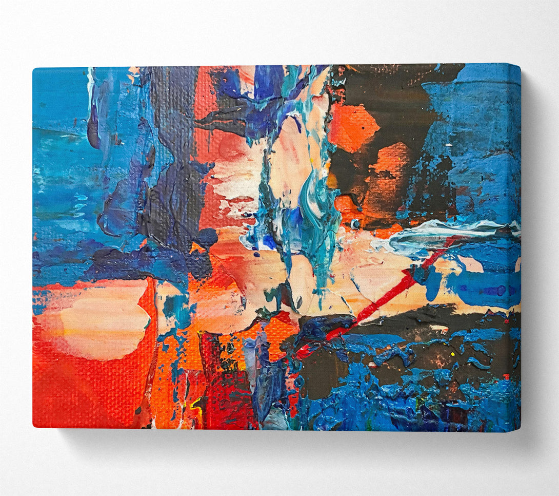  A Canvas Print of Blue And Orange Abstract Canvas Wall Art