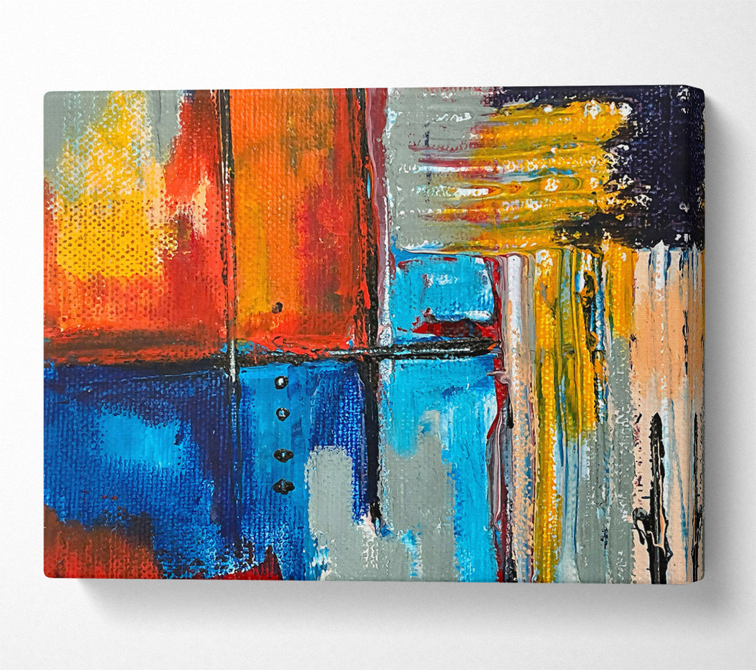  A Canvas Print of Blue Abstract Expressionism Canvas Art