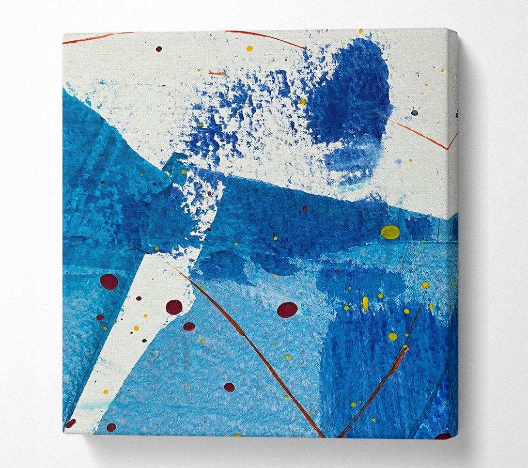 A Canvas Print of Azure & Crimson Splatter Canvas Wall Art