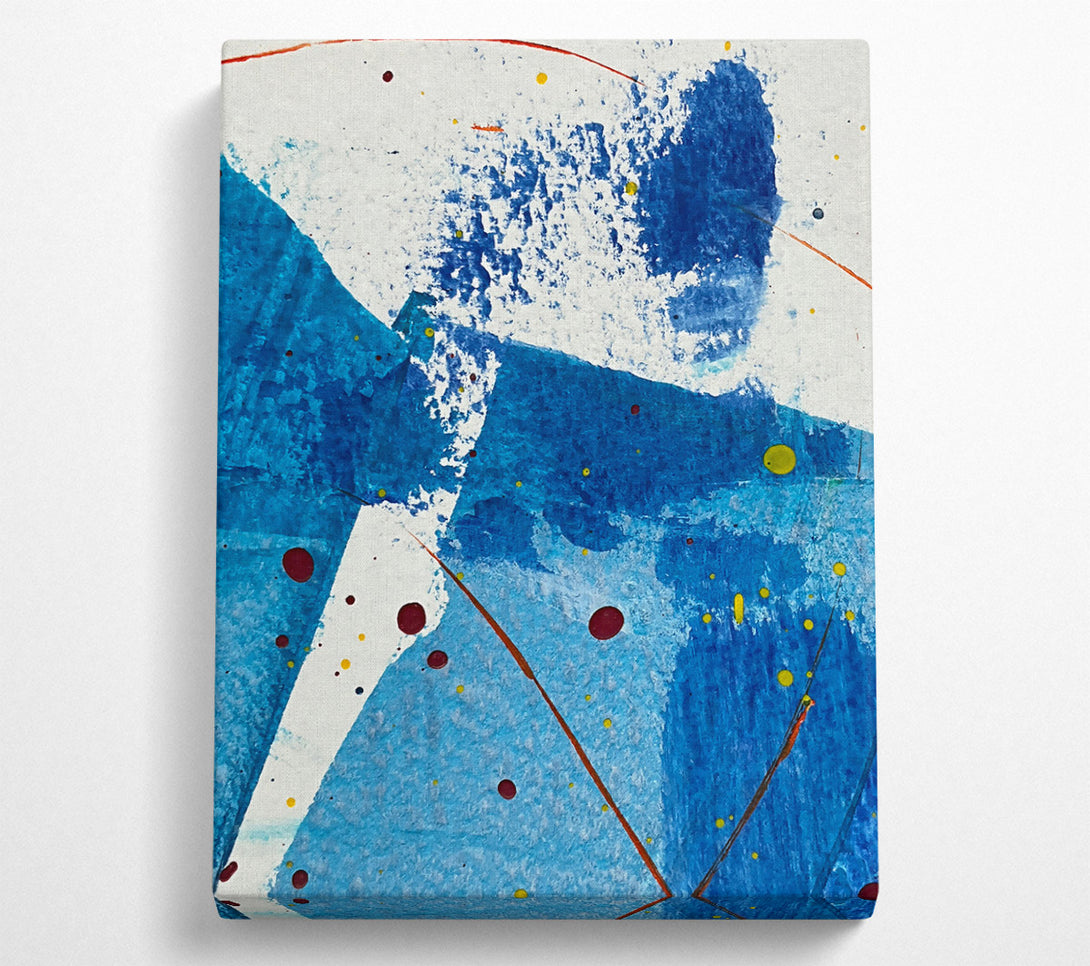 A Canvas Print of Azure & Crimson Splatter Canvas Wall Art