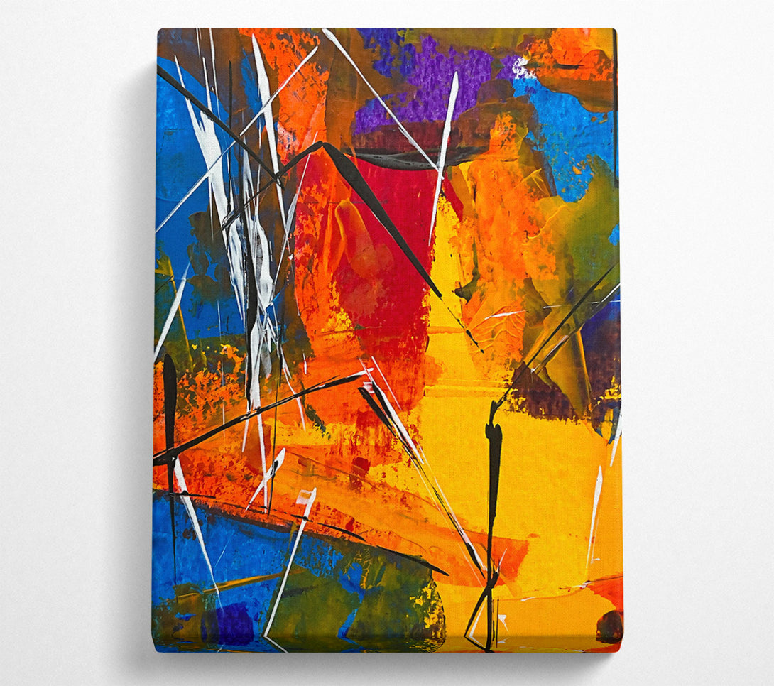  A Canvas Print of Orange Abstract Lines Canvas Print
