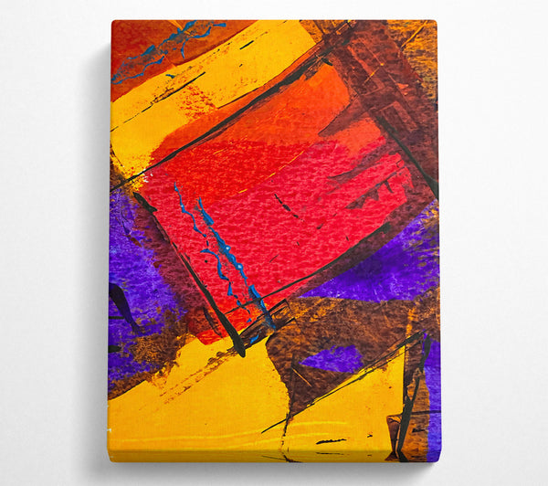  A Canvas Print of Golden Abstract Chaos Canvas Wall Art