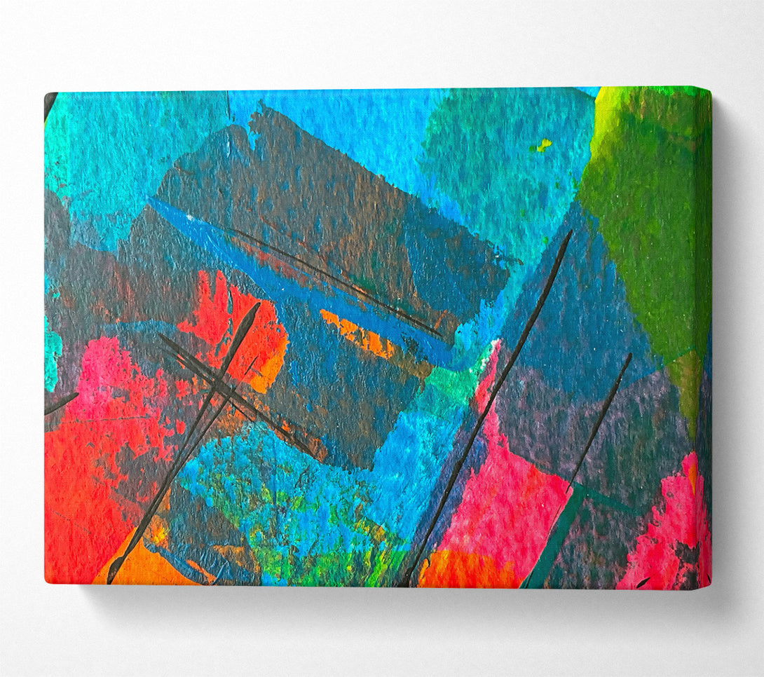  A Canvas Print of Blue Abstract Chaos Canvas Art