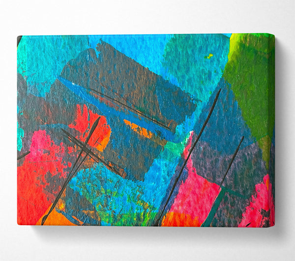  A Canvas Print of Blue Abstract Chaos Canvas Art