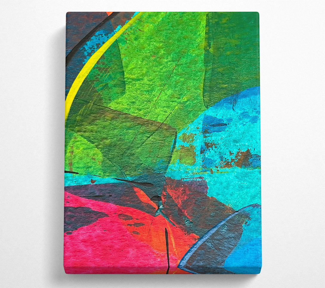  A Canvas Print of Emerald Abstract Strokes Canvas Wall Art