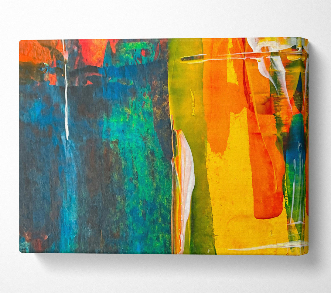  A Canvas Print of Golden Abstract Strokes Canvas Art
