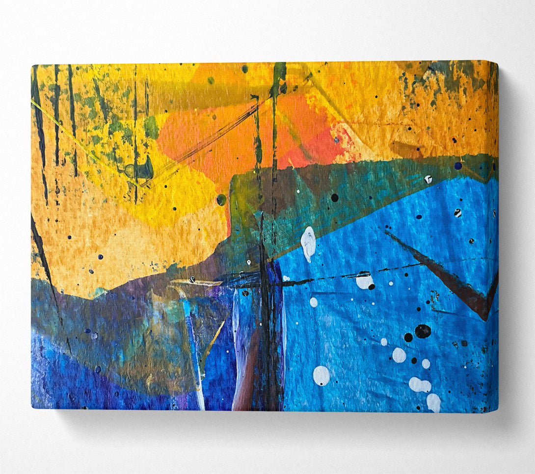  A Canvas Print of Blue Abstract Expressionism Canvas Art