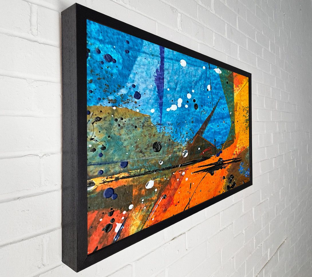  A Canvas Print of Azure And Orange Splatter Canvas Print