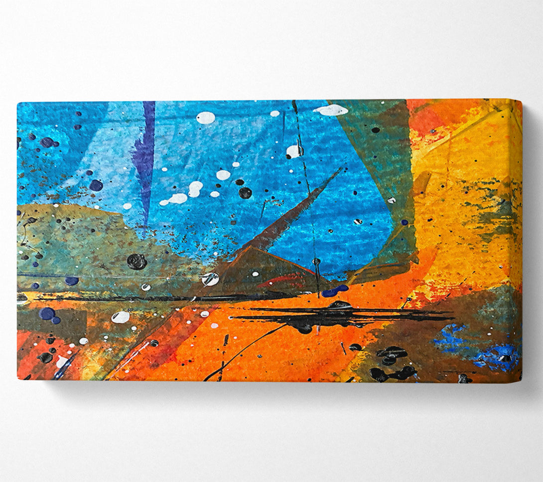  A Canvas Print of Azure And Orange Splatter Canvas Print