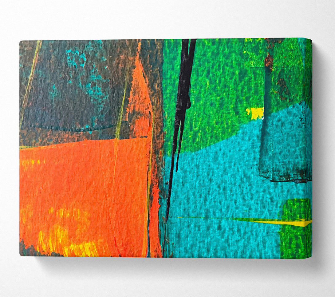  A Canvas Print of Orange Abstract Splatter Canvas Print