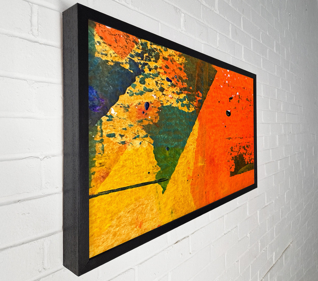  A Canvas Print of Orange Abstract Splattering Canvas Art