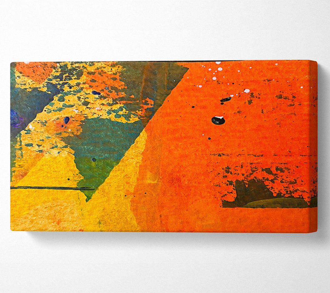  A Canvas Print of Orange Abstract Splattering Canvas Art