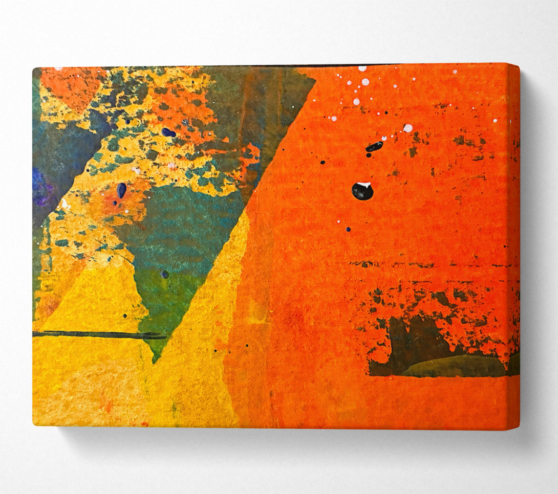  A Canvas Print of Orange Abstract Splattering Canvas Art