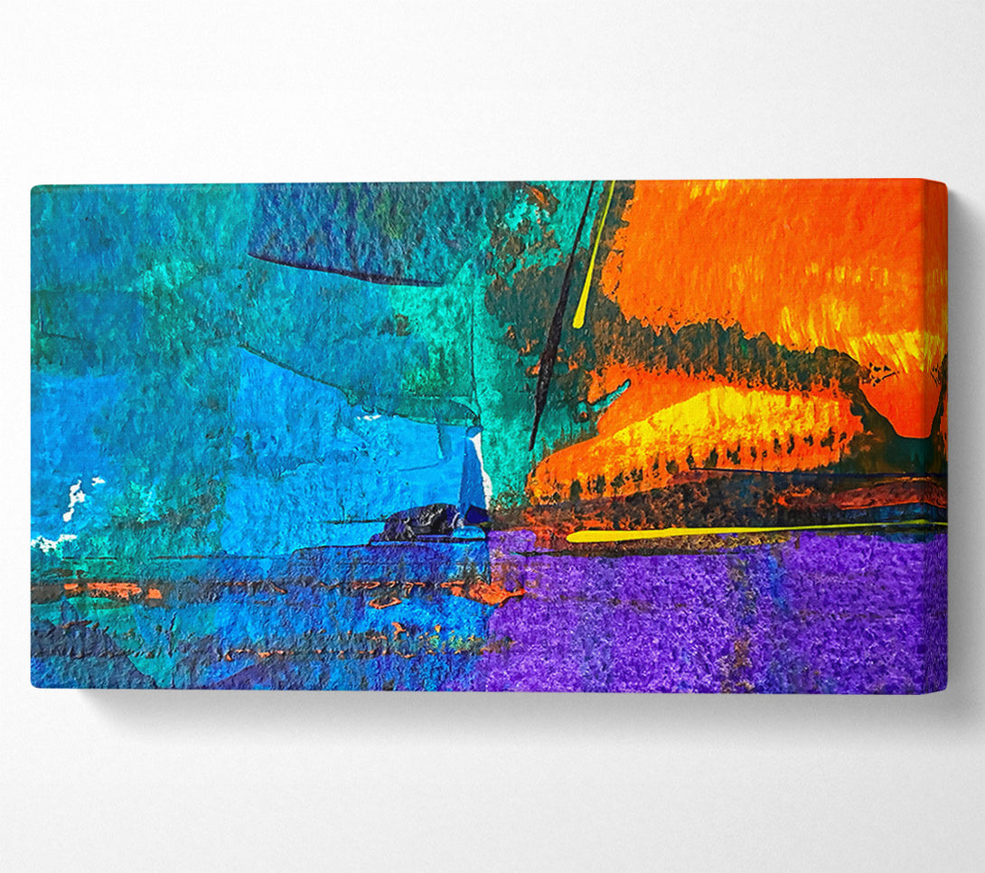  A Canvas Print of Blue And Orange Layers Canvas Wall Art