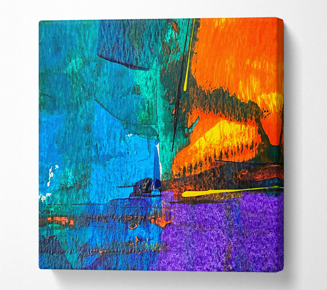  A Canvas Print of Blue And Orange Layers Canvas Wall Art