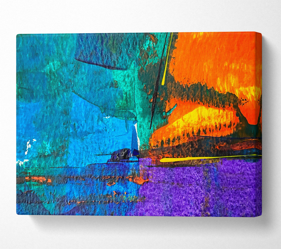  A Canvas Print of Blue And Orange Layers Canvas Wall Art