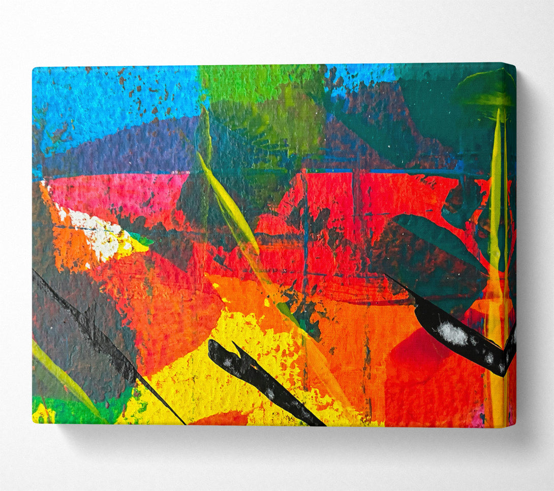  A Canvas Print of Crimson Abstract Expression Canvas Wall Art