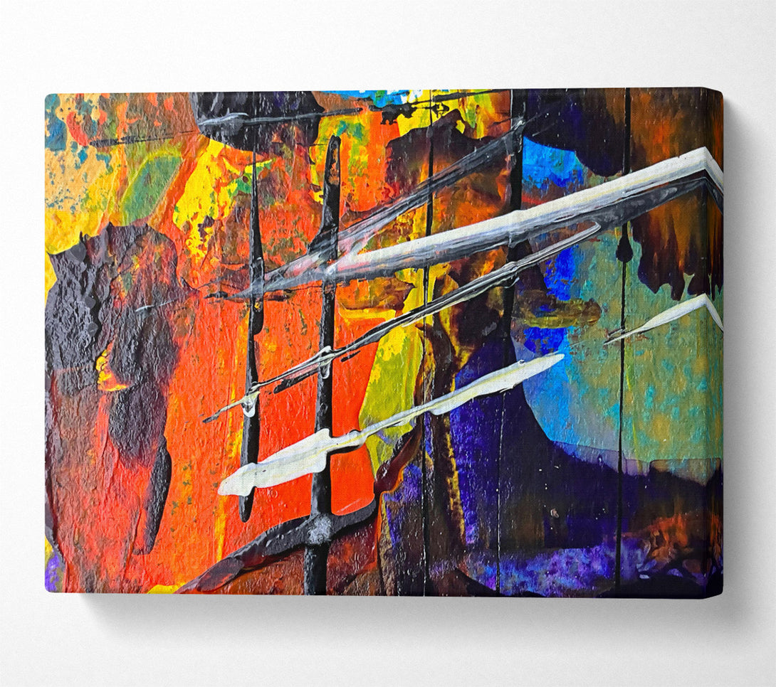  A Canvas Print of Orange Abstract Lines Canvas Print