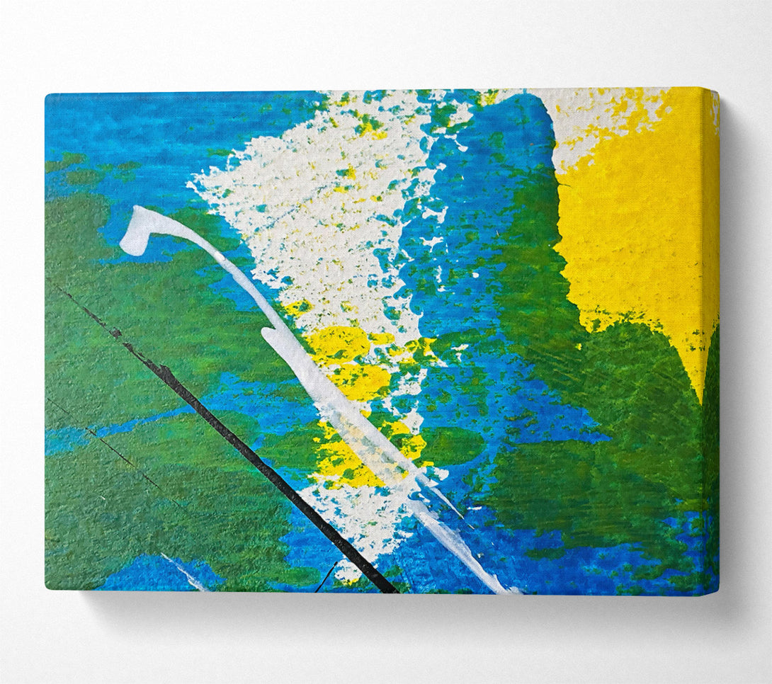  A Canvas Print of Azure Abstract Strokes Canvas Wall Art
