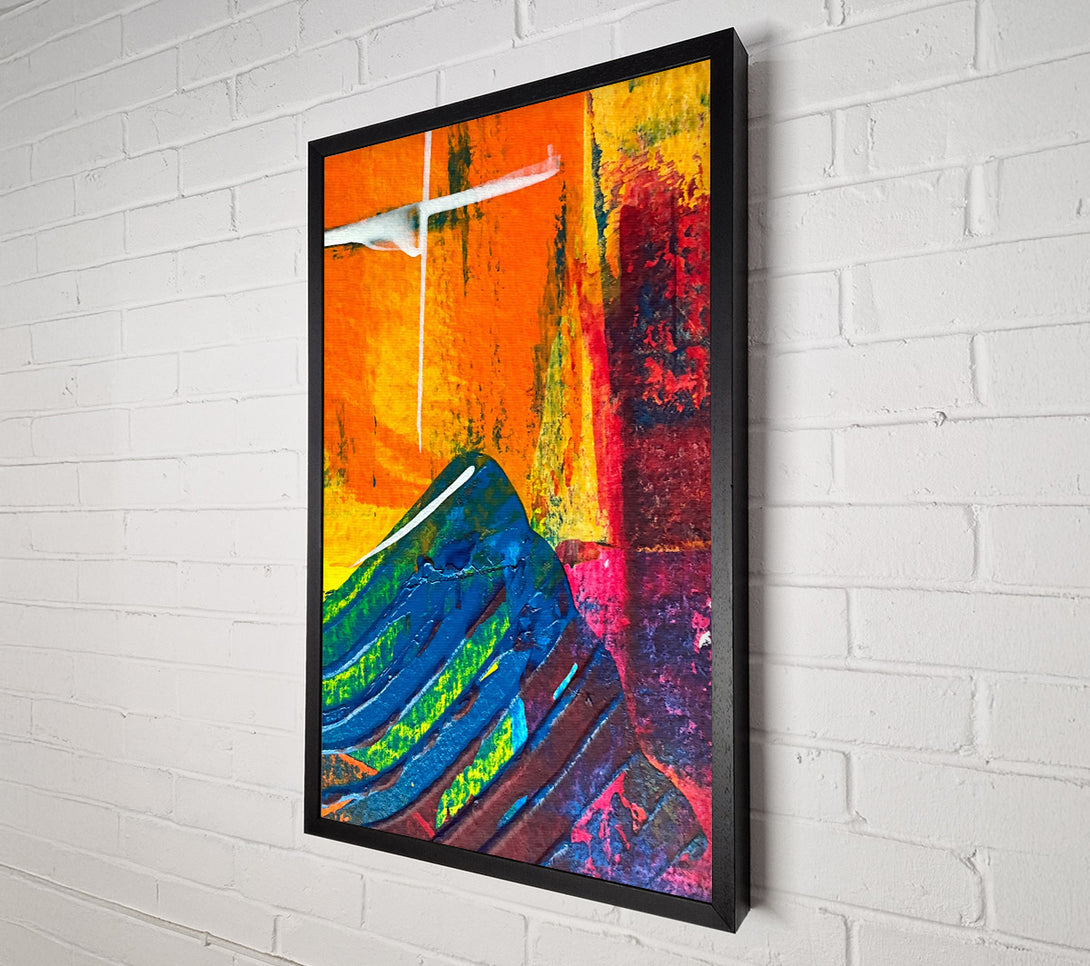  A Canvas Print of Orange Abstract Wave Canvas Art