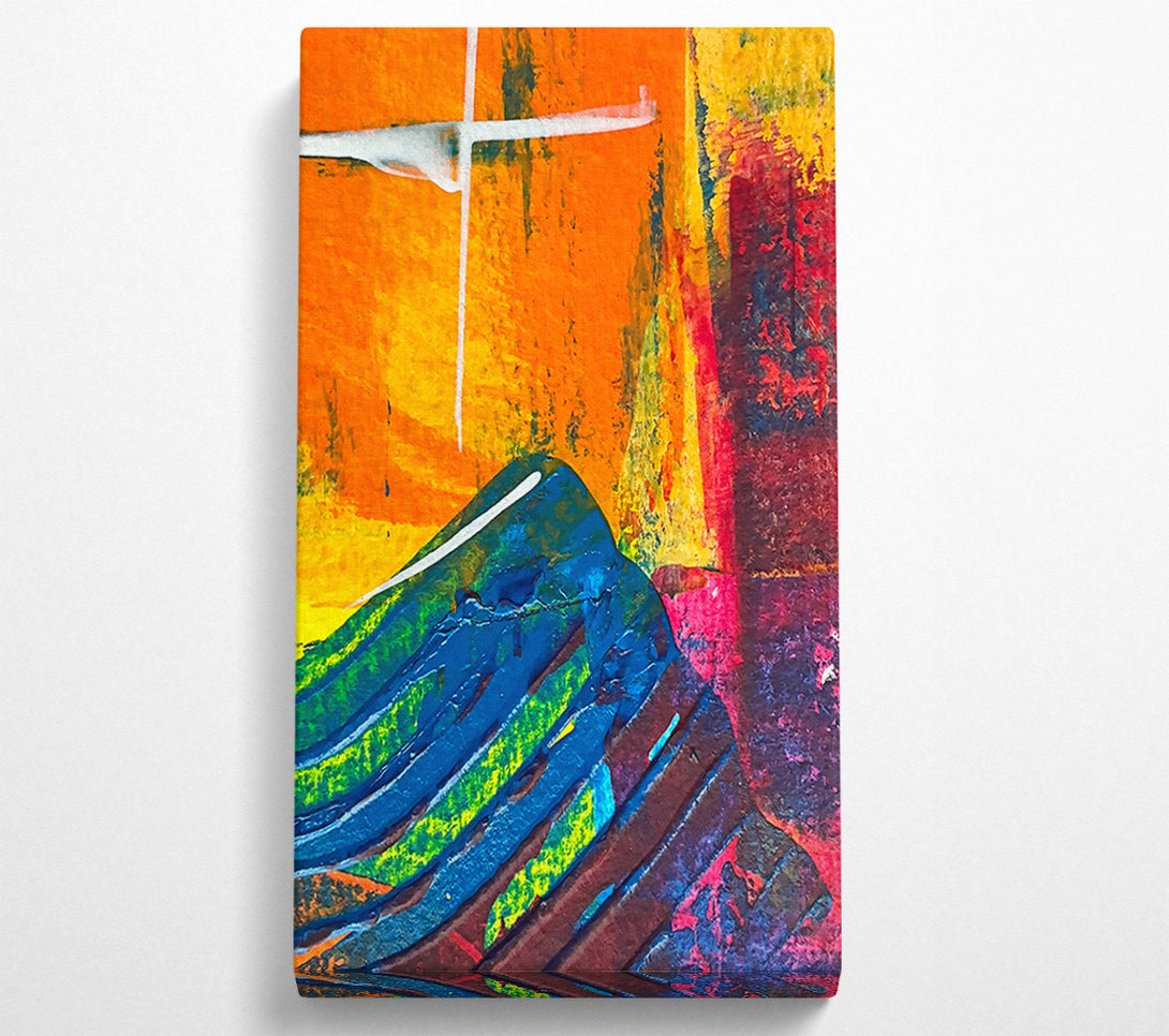  A Canvas Print of Orange Abstract Wave Canvas Art