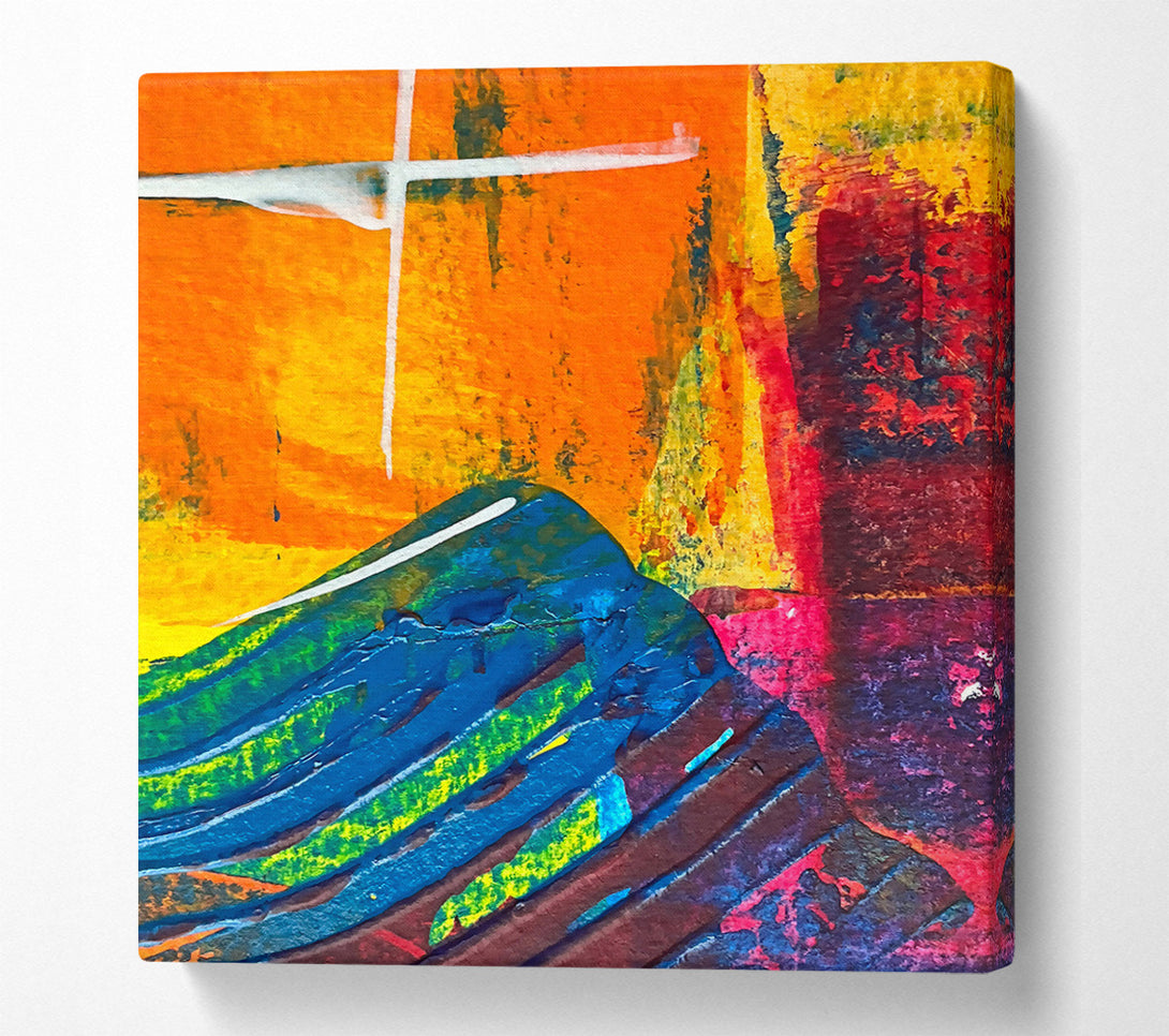  A Canvas Print of Orange Abstract Wave Canvas Art