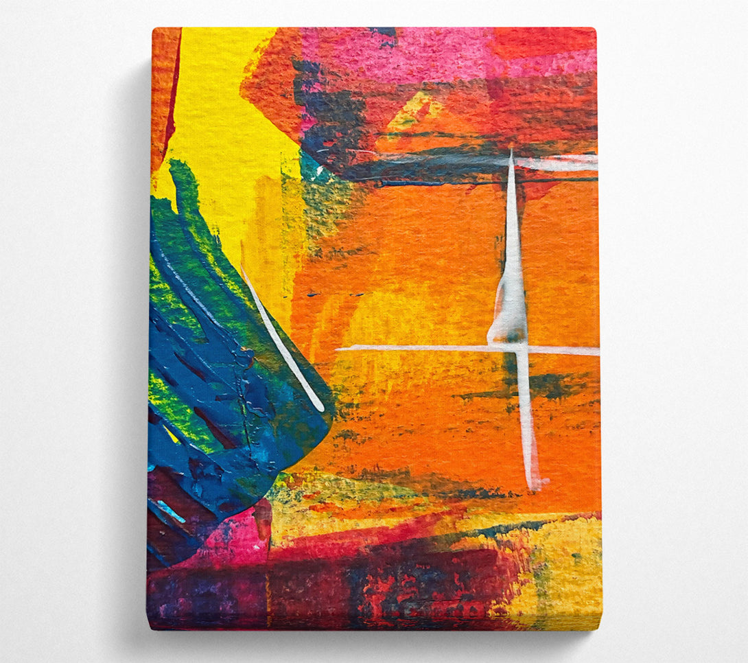  A Canvas Print of Orange Abstract Burst Canvas Art