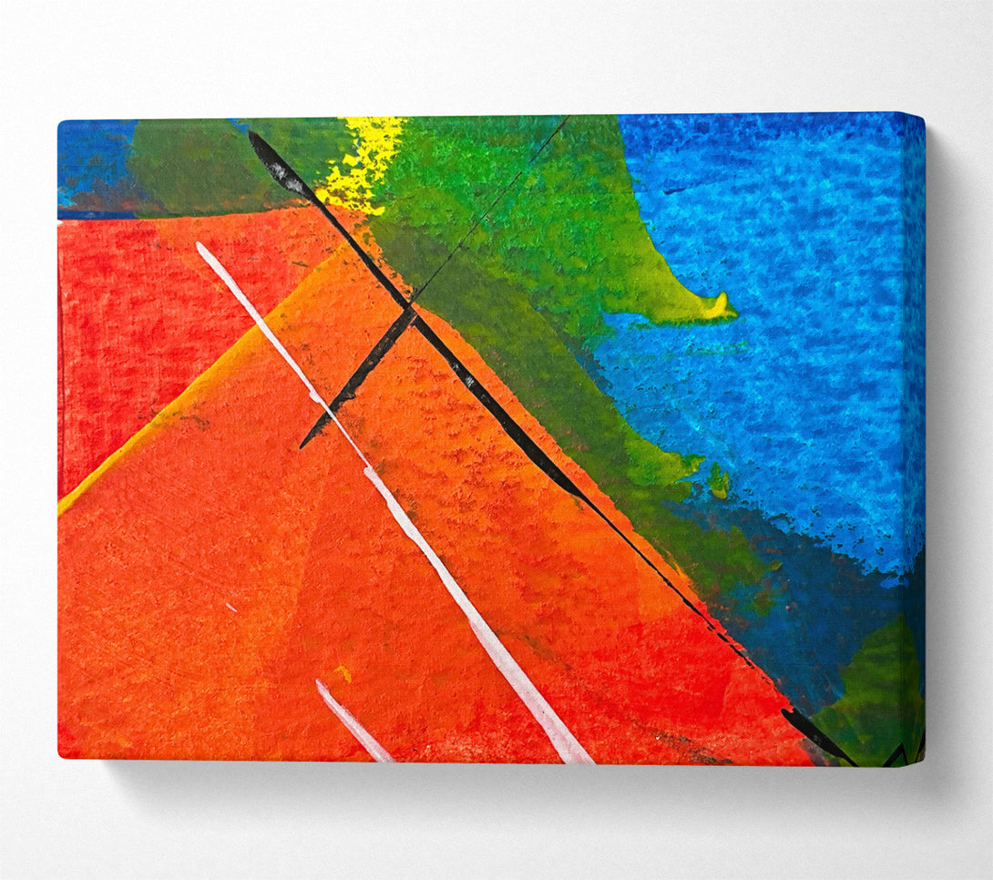  A Canvas Print of Orange Abstract Lines Canvas Print