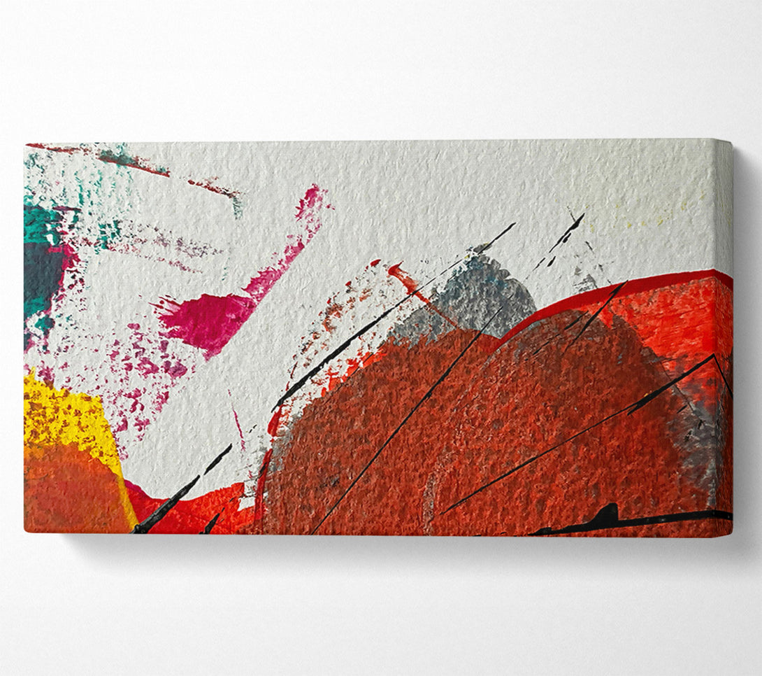  A Canvas Print of Crimson Abstract Splashes Canvas Art