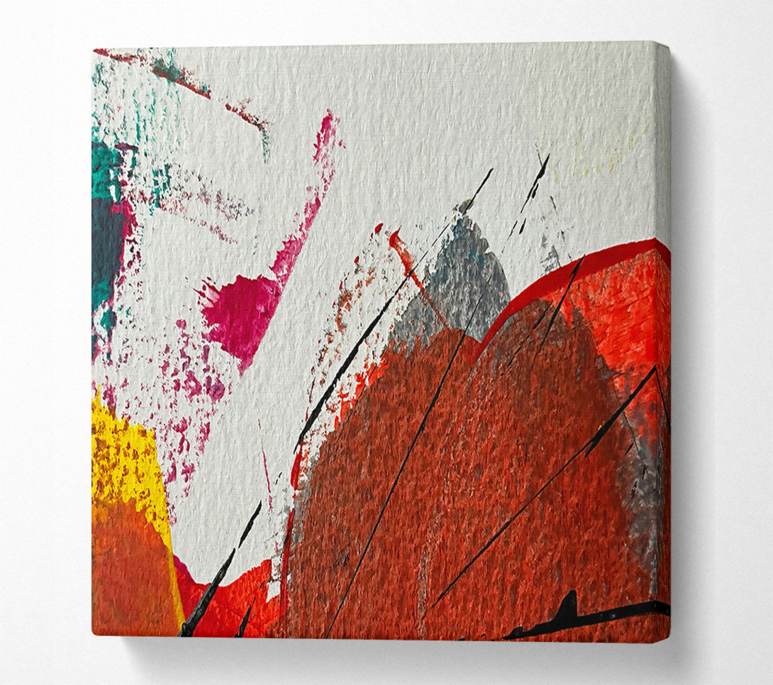  A Canvas Print of Crimson Abstract Splashes Canvas Art