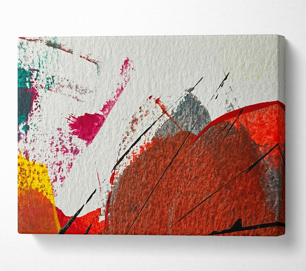  A Canvas Print of Crimson Abstract Splashes Canvas Art