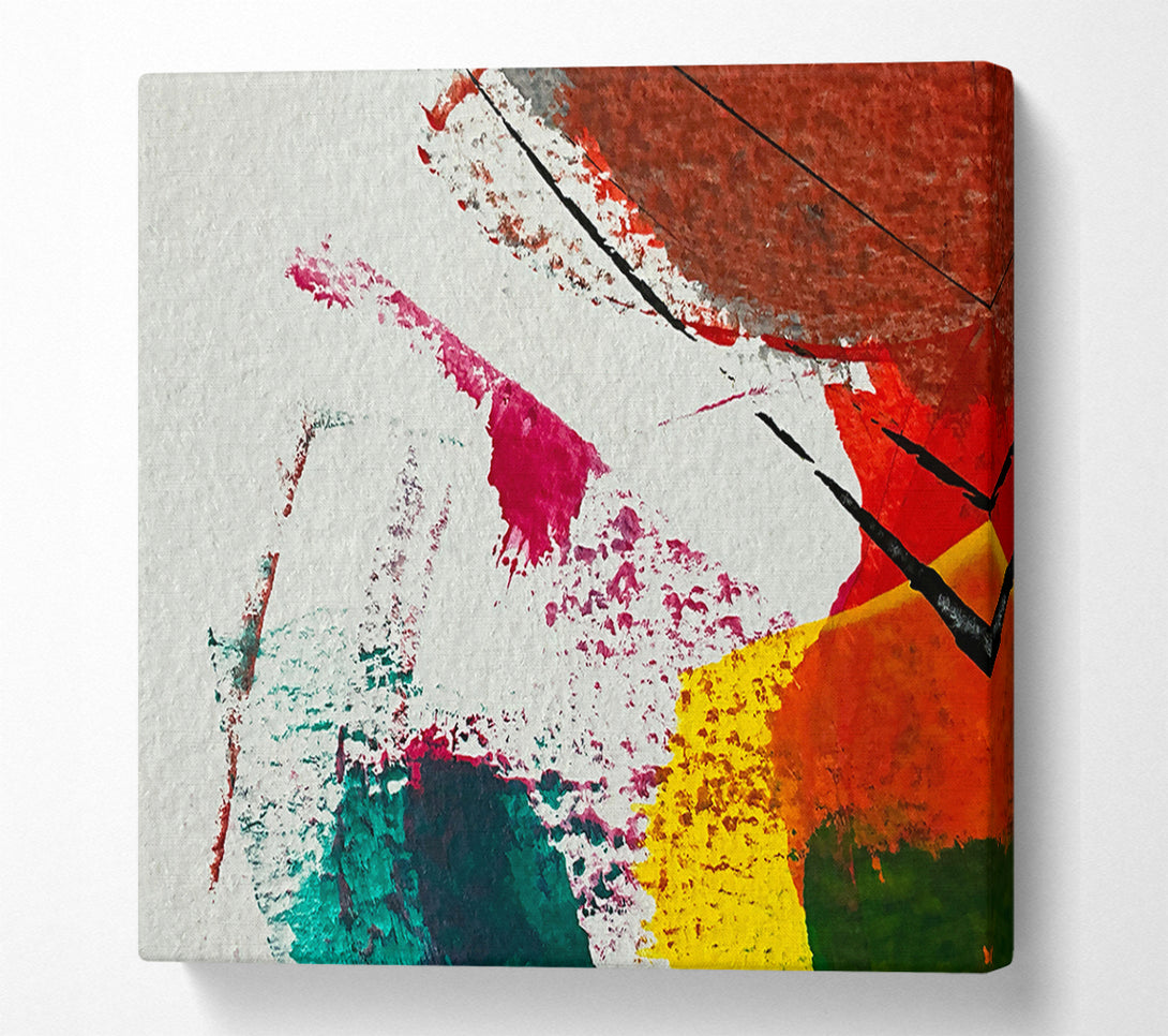  A Canvas Print of White And Crimson Strokes Canvas Wall Art