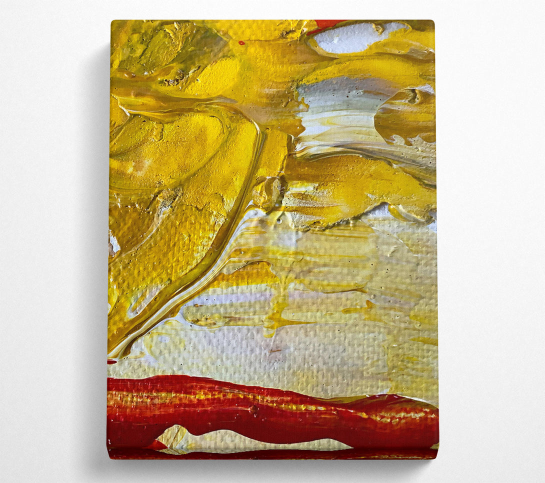  A Canvas Print of Golden Abstract Drips Canvas Wall Art