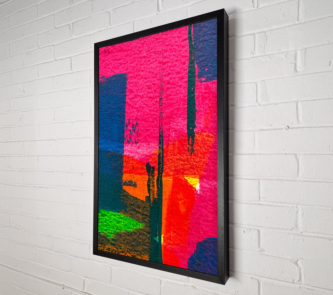  A Canvas Print of Fuchsia Abstract Lines Canvas Art