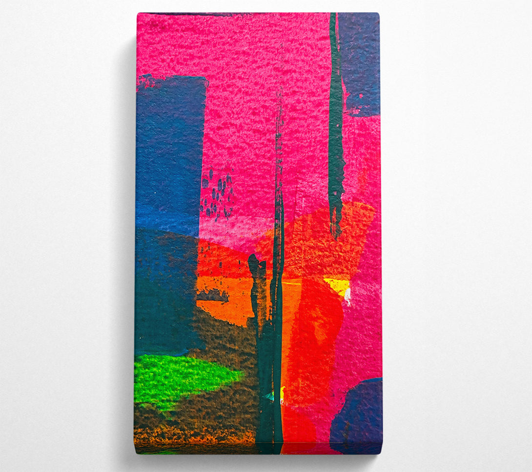  A Canvas Print of Fuchsia Abstract Lines Canvas Art