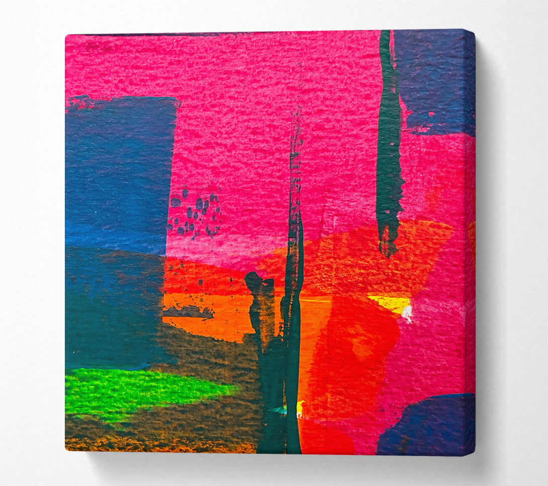  A Canvas Print of Fuchsia Abstract Lines Canvas Art