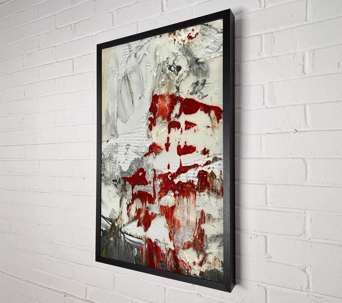  A Canvas Print of Crimson Abstract Drip Canvas Print