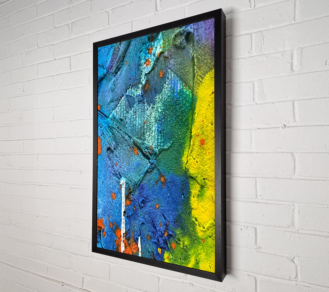  A Canvas Print of Azure Splatter Painting Canvas Wall Art