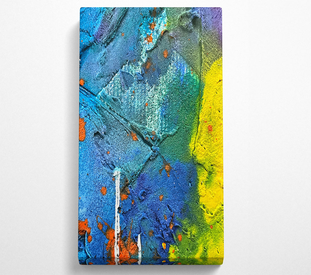  A Canvas Print of Azure Splatter Painting Canvas Wall Art