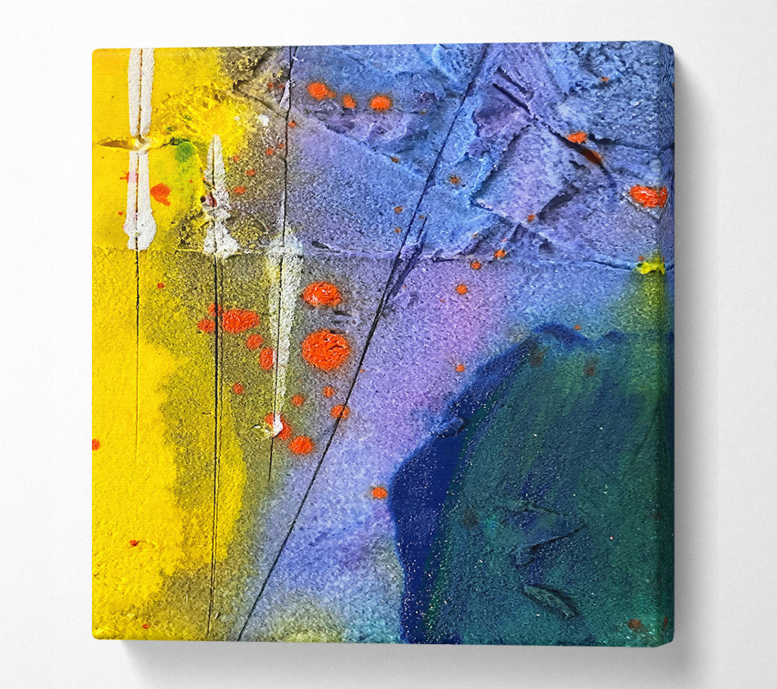  A Canvas Print of Blue And Orange Splatter Canvas Art