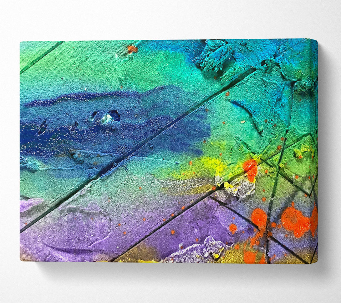  A Canvas Print of Teal Abstract Lines Canvas Art