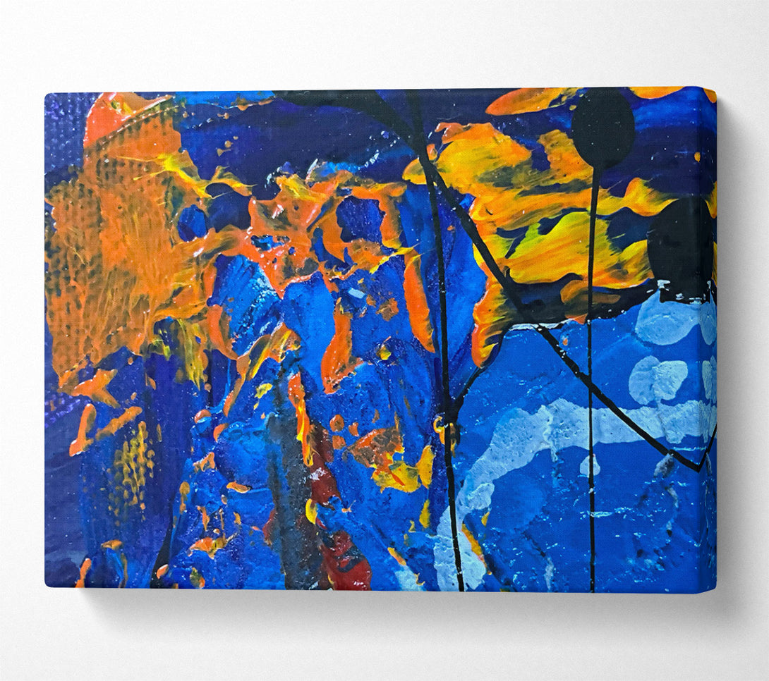 A Canvas Print of Blue And Orange Abstract Canvas Wall Art