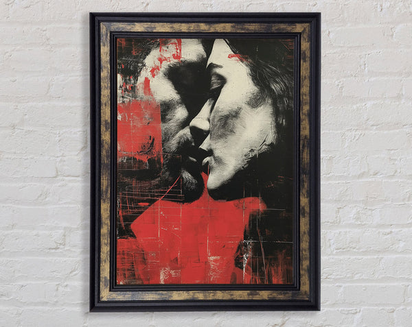 The Kiss Graffitii Framed Print