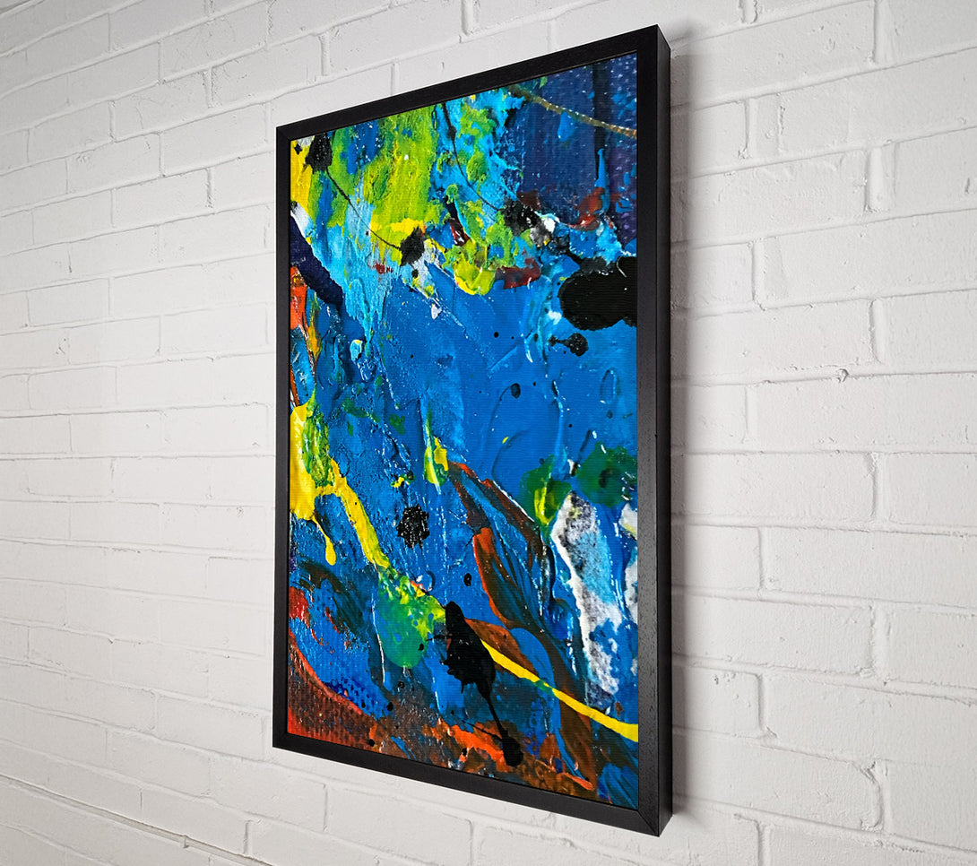  A Canvas Print of Blue Abstract Splatter Canvas Wall Art