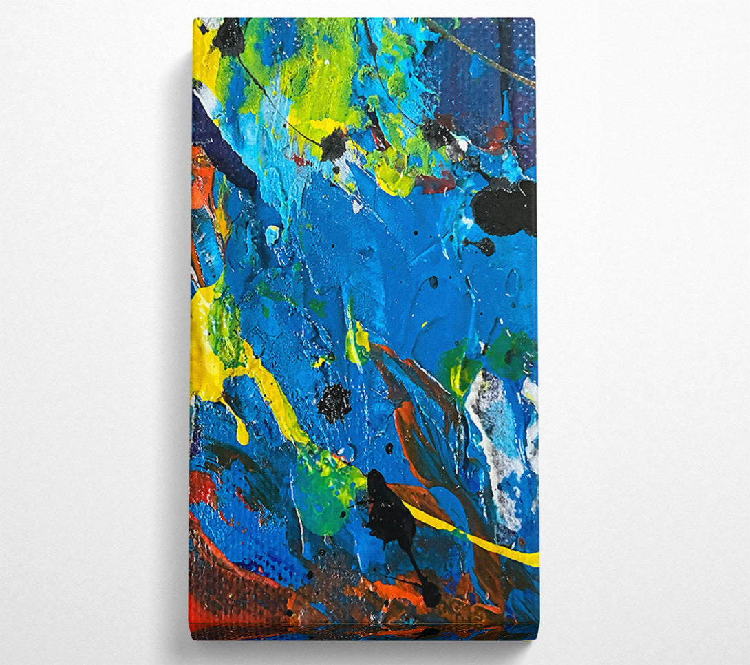  A Canvas Print of Blue Abstract Splatter Canvas Wall Art