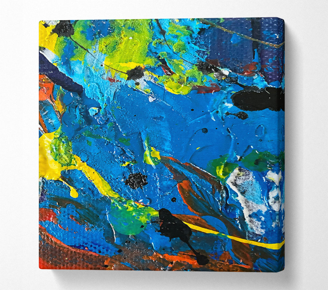  A Canvas Print of Blue Abstract Splatter Canvas Wall Art