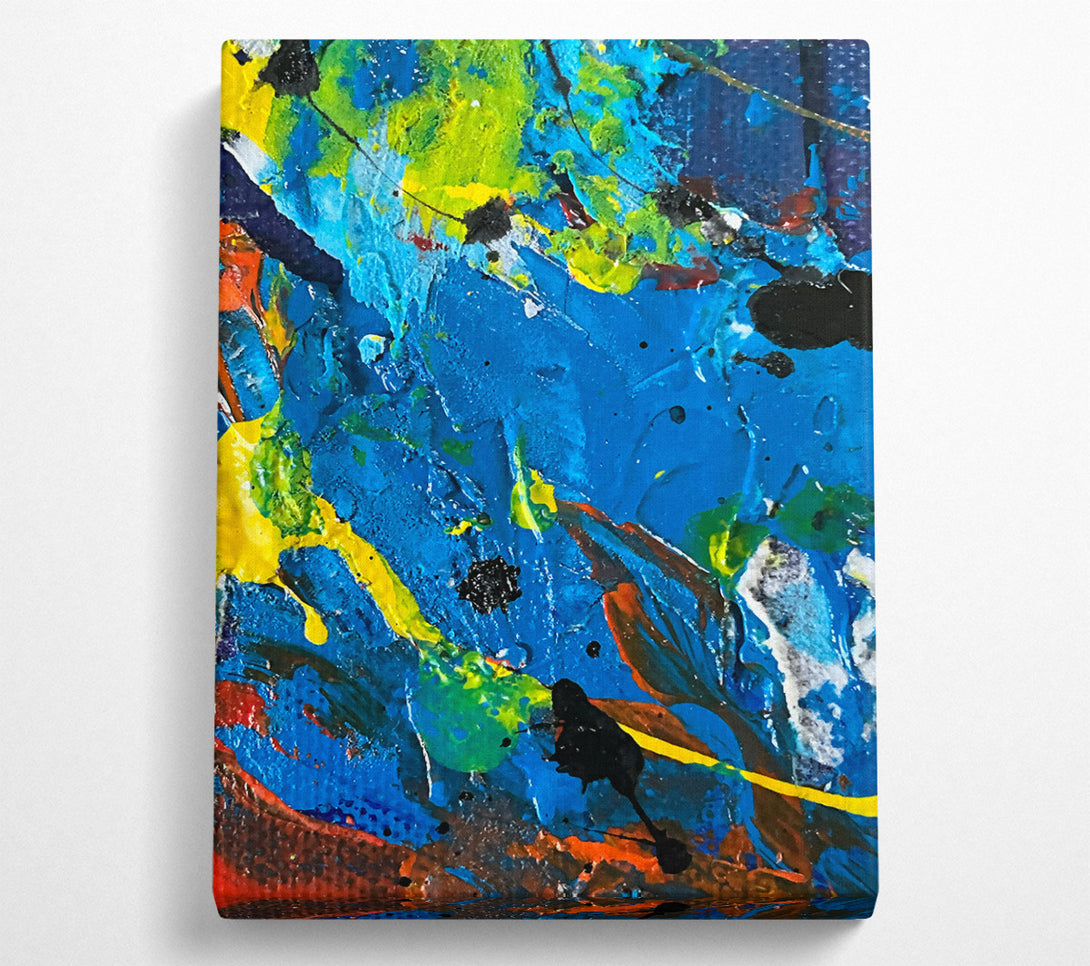  A Canvas Print of Blue Abstract Splatter Canvas Wall Art